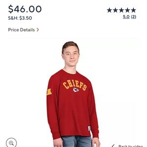 STARTER Red Long Sleeve Tee